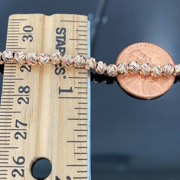 925 Sterling Silver Diamond Cut Bead RP Bracelet - Picture 4 of 4